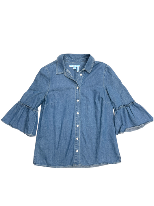 Top Short Sleeve By Draper James In Blue Denim, Size: 6