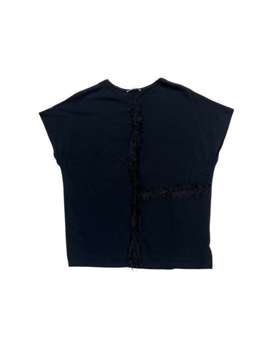 Top Short Sleeve By Zara In Black, Size: S