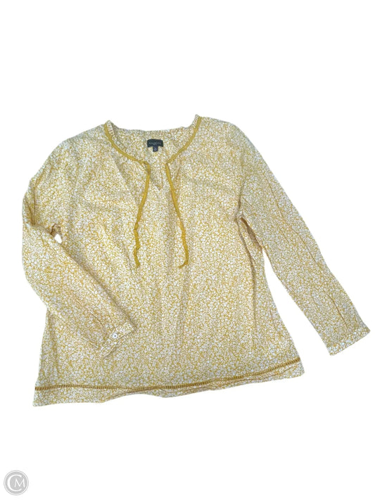 Top Long Sleeve By Talbots In Yellow, Size: Lp