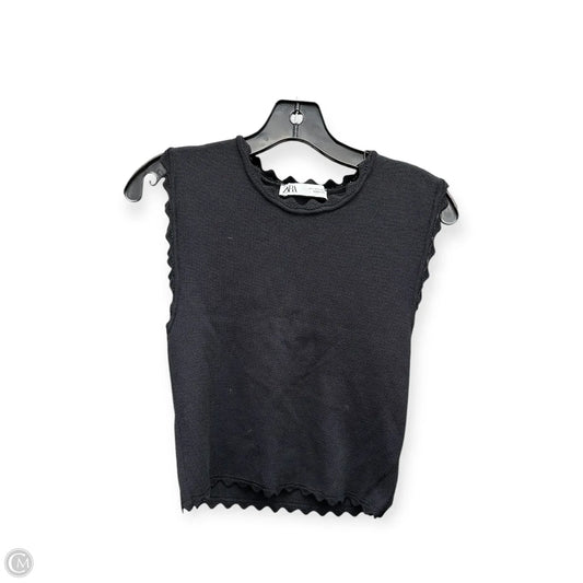 Top Sleeveless By Zara In Black, Size: L
