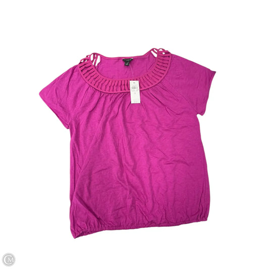 Top Short Sleeve By Ann Taylor In Pink, Size: S