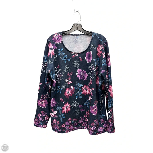 Top Long Sleeve By Croft And Barrow In Floral Print, Size: Xl
