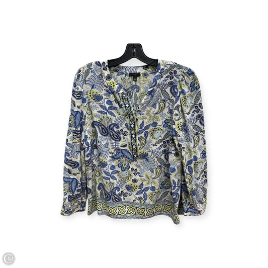 Top Long Sleeve By Talbots In Blue & Yellow, Size: Lp