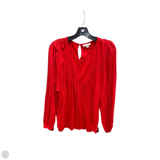 Top Long Sleeve By Knox Rose In Red, Size: Xl