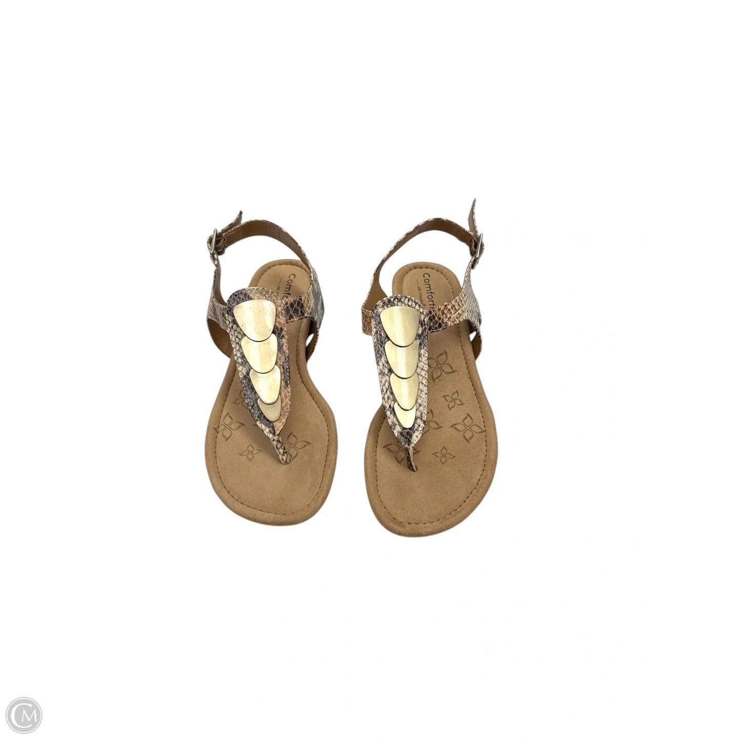 Sandals Flats By Comfortiva In Animal Print, Size: 7.5