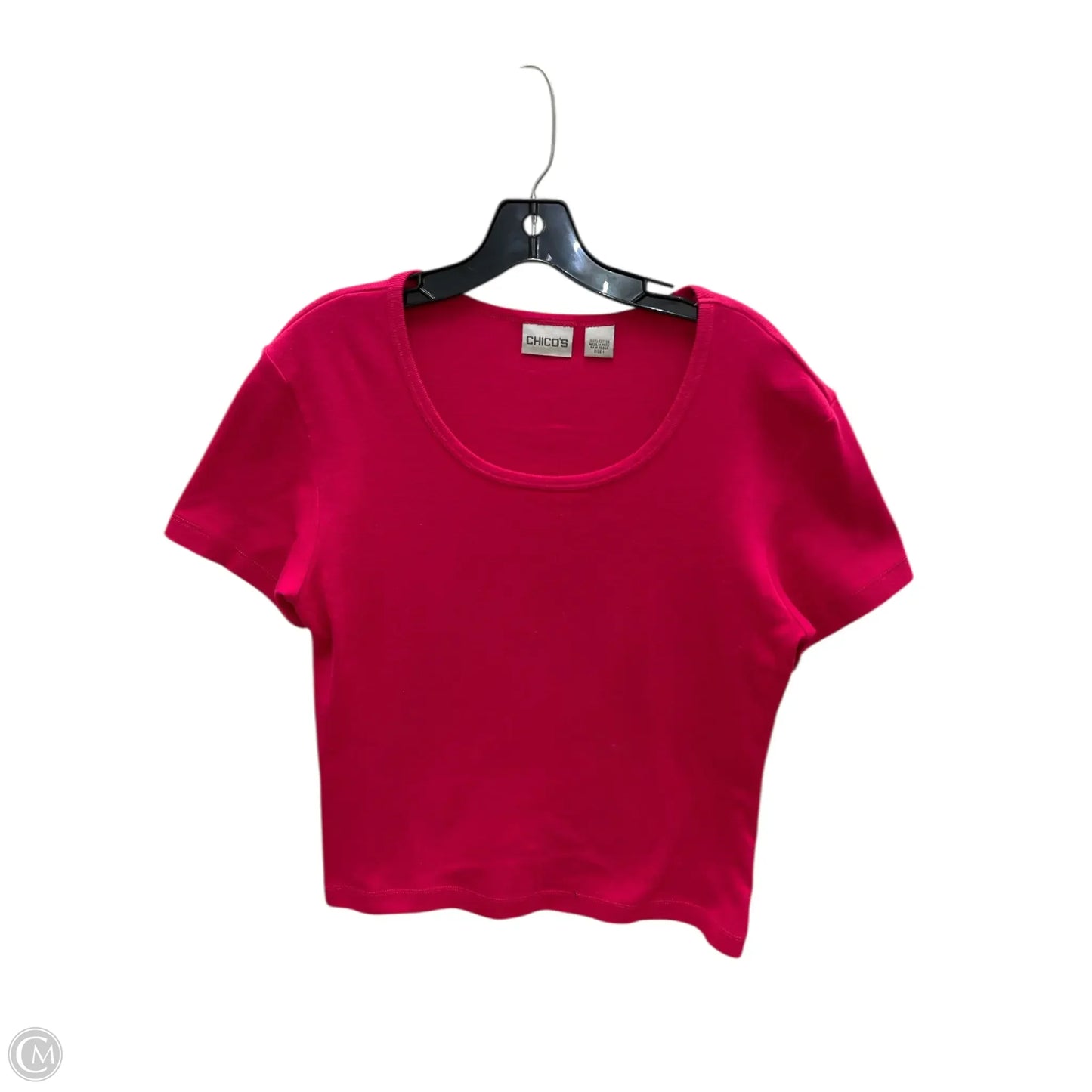 Top Short Sleeve By Chicos In Pink, Size: M