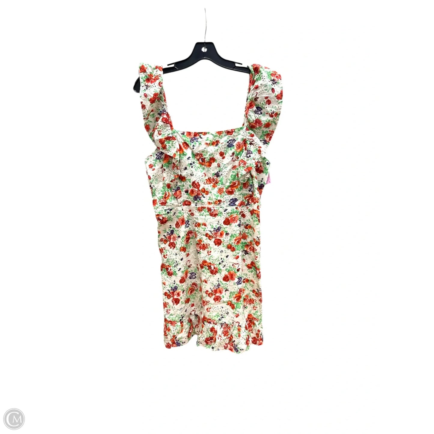 Dress Casual Short By Blue Rain In Orange & White, Size: M