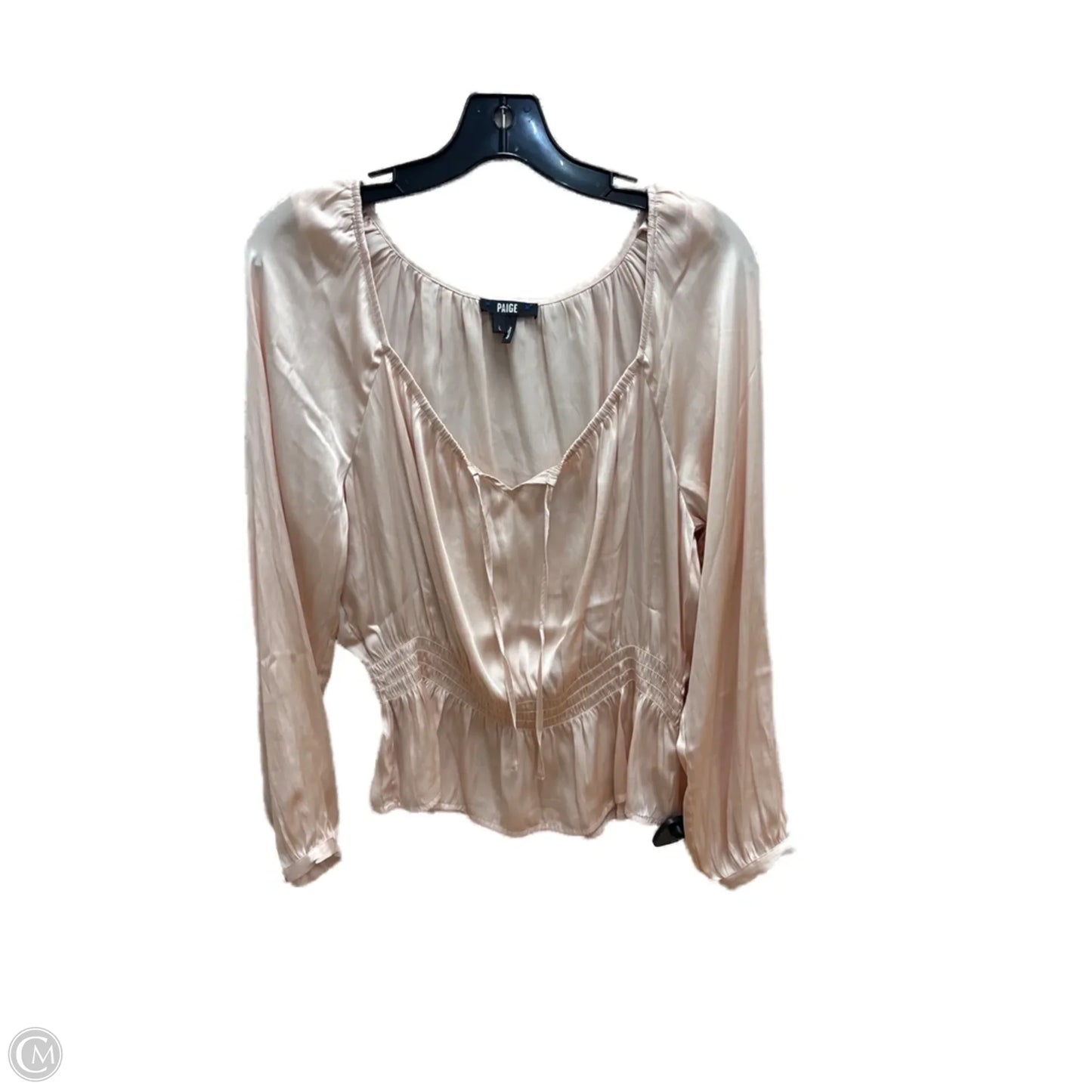 Top Long Sleeve By Paige In Pink, Size: L