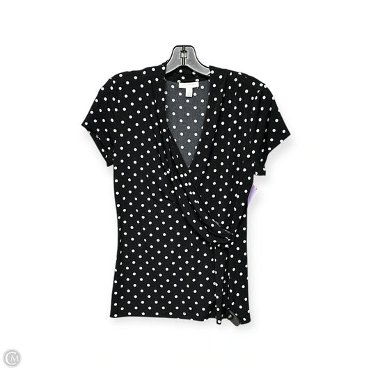 Top Short Sleeve By Charter Club In Polkadot Pattern, Size: M