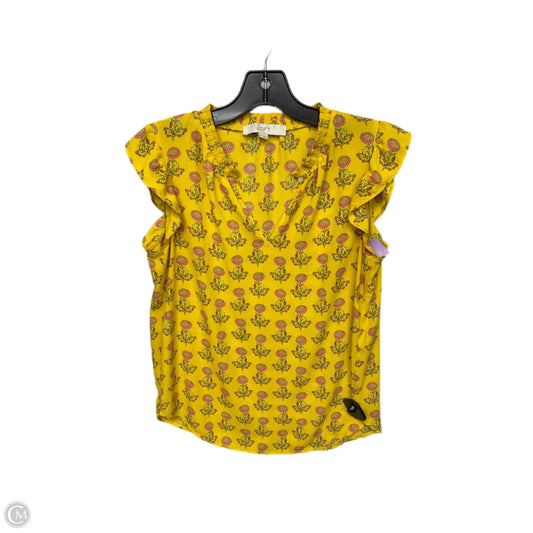 Top Sleeveless By Loft In Yellow, Size: Xs