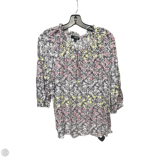 Top 3/4 Sleeve By Ana In Floral Print, Size: M
