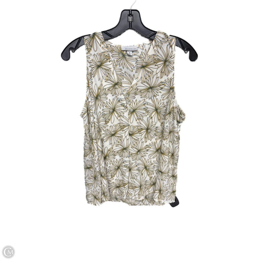 Top Sleeveless By Allison Joy In Cream & Green, Size: M