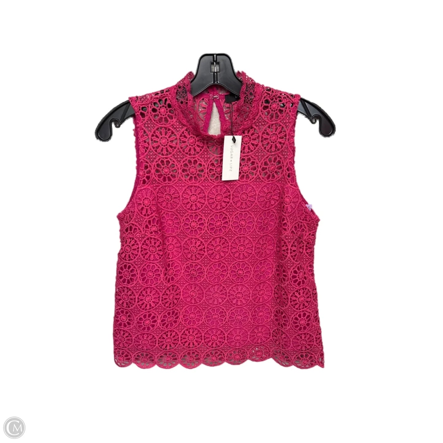 Top Sleeveless By Sugar Lips In Pink, Size: S