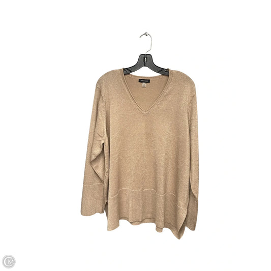 Sweater By Cable And Gauge In Gold, Size: 2x
