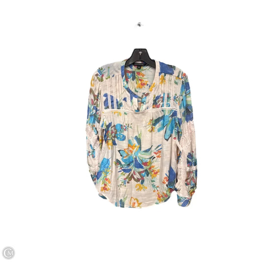 Top Long Sleeve By Zac And Rachel In Blue & Pink, Size: Xl