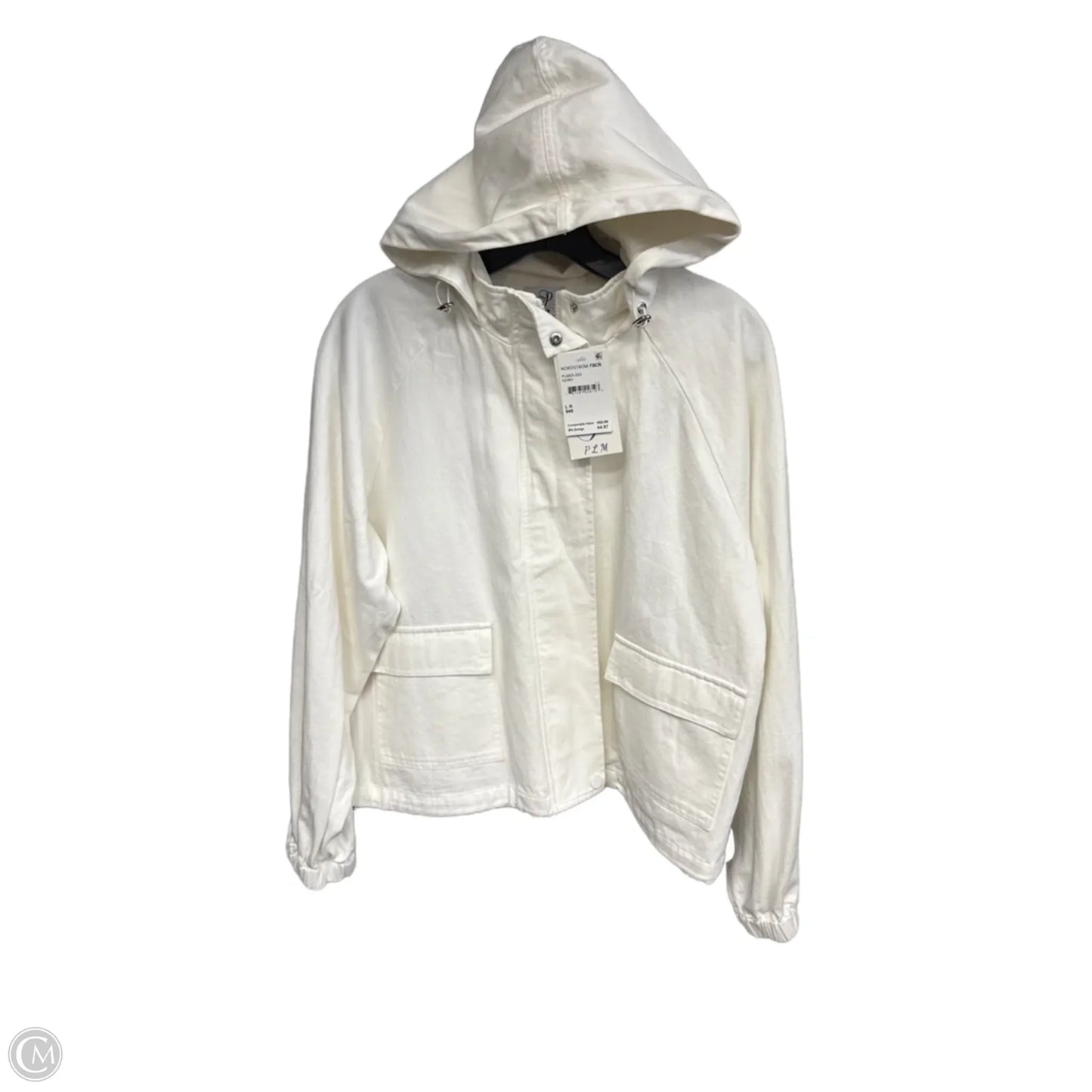 Jacket Denim By Clothes Mentor In White Denim, Size: L