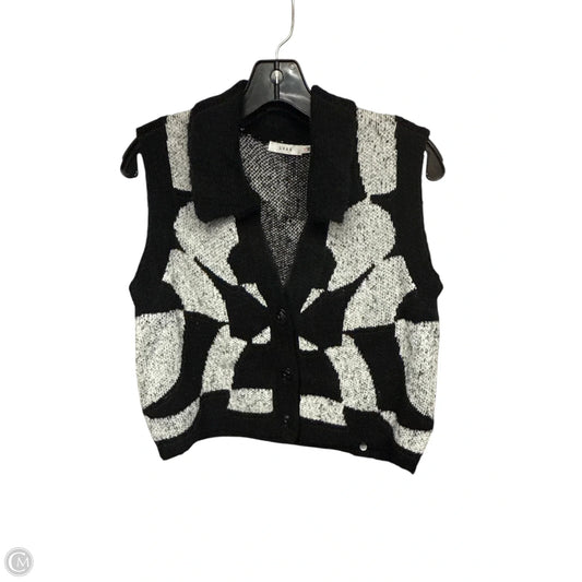 Vest Sweater By Lush In Black & Grey, Size: M