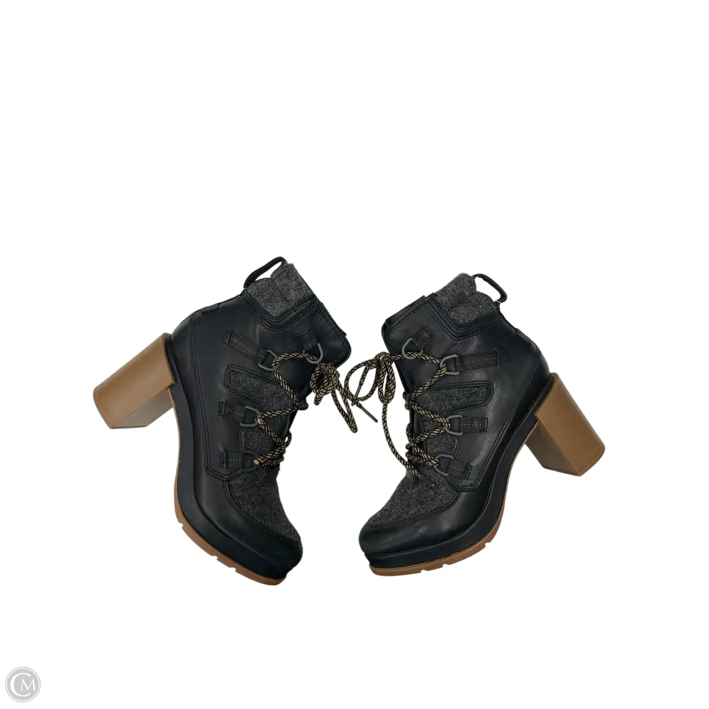 Boots Ankle Heels By Sorel In Black & Grey, Size: 8