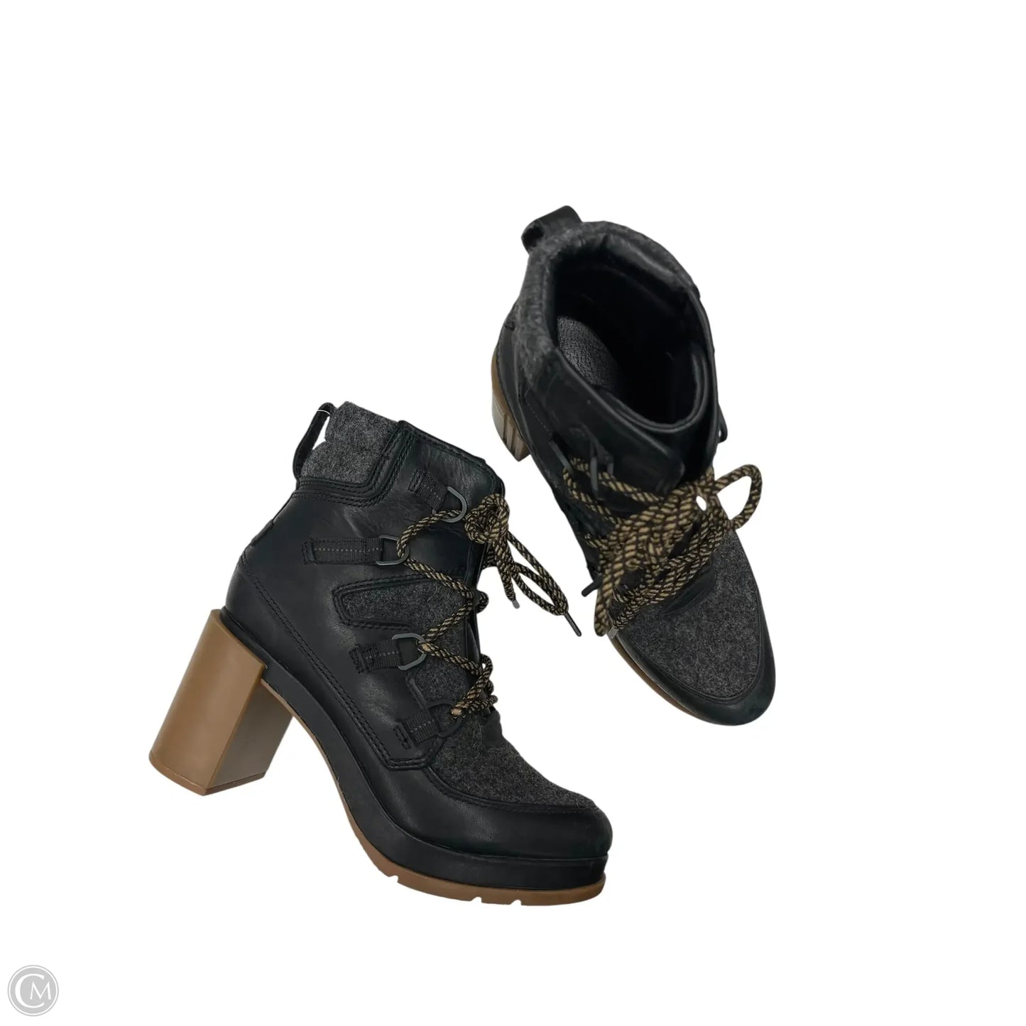 Boots Ankle Heels By Sorel In Black & Grey, Size: 8