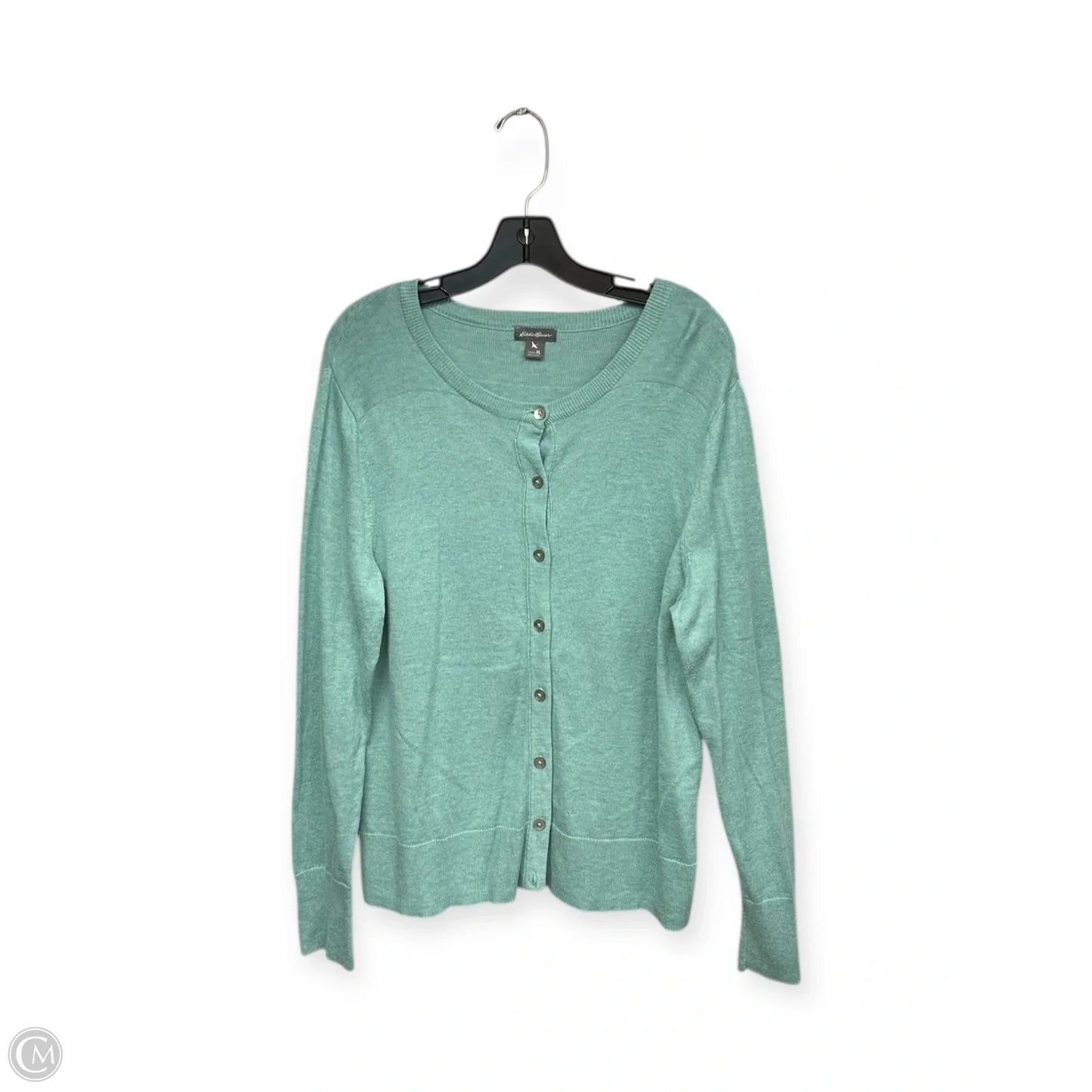 Cardigan By Eddie Bauer In Aqua, Size: Xl