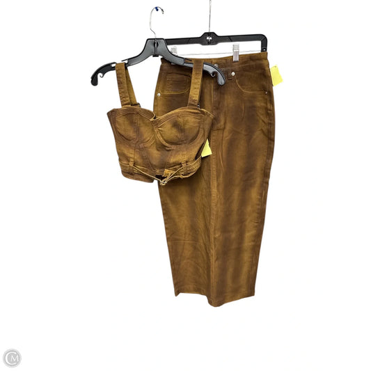 Skirt Set 2pc By Fashion Nova In Brown, Size: Xs