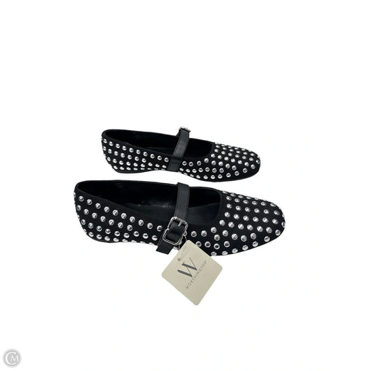 Shoes Flats By Worthington In Black & Silver, Size: 8