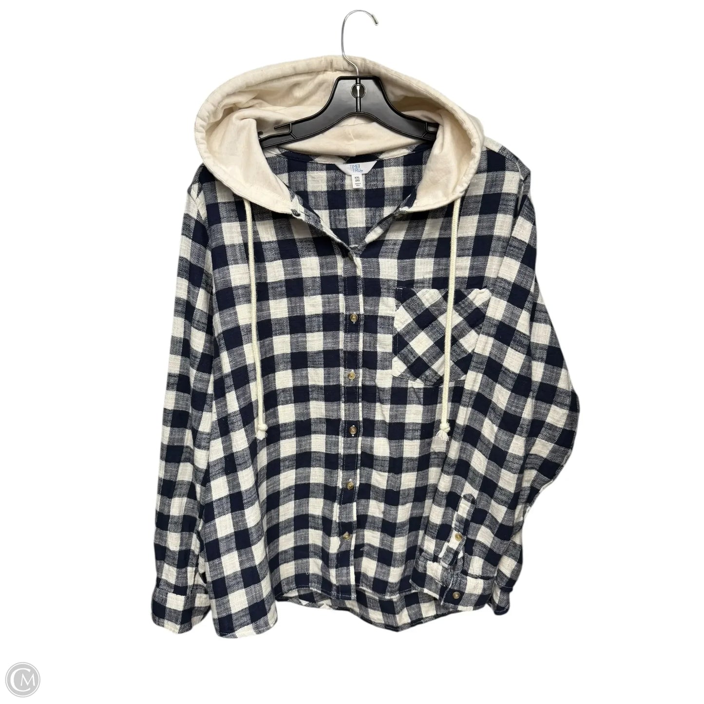 Jacket Shirt By Time And Tru In Plaid Pattern, Size: Xxl