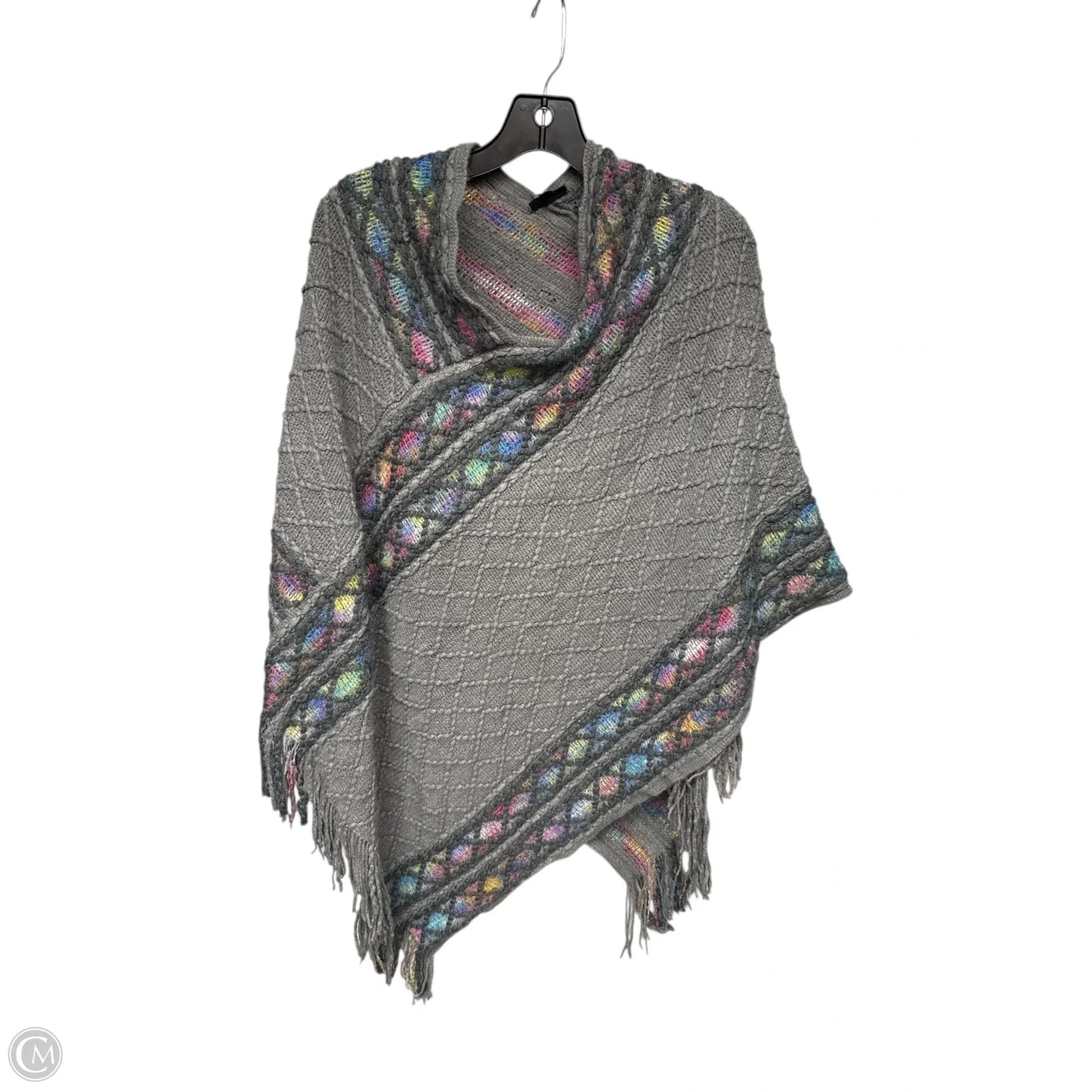 Poncho By Coco And Carmen In Grey & Pink, Size: Osfm
