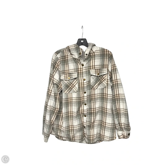 Jacket Shirt By Clothes Mentor In Plaid Pattern, Size: L