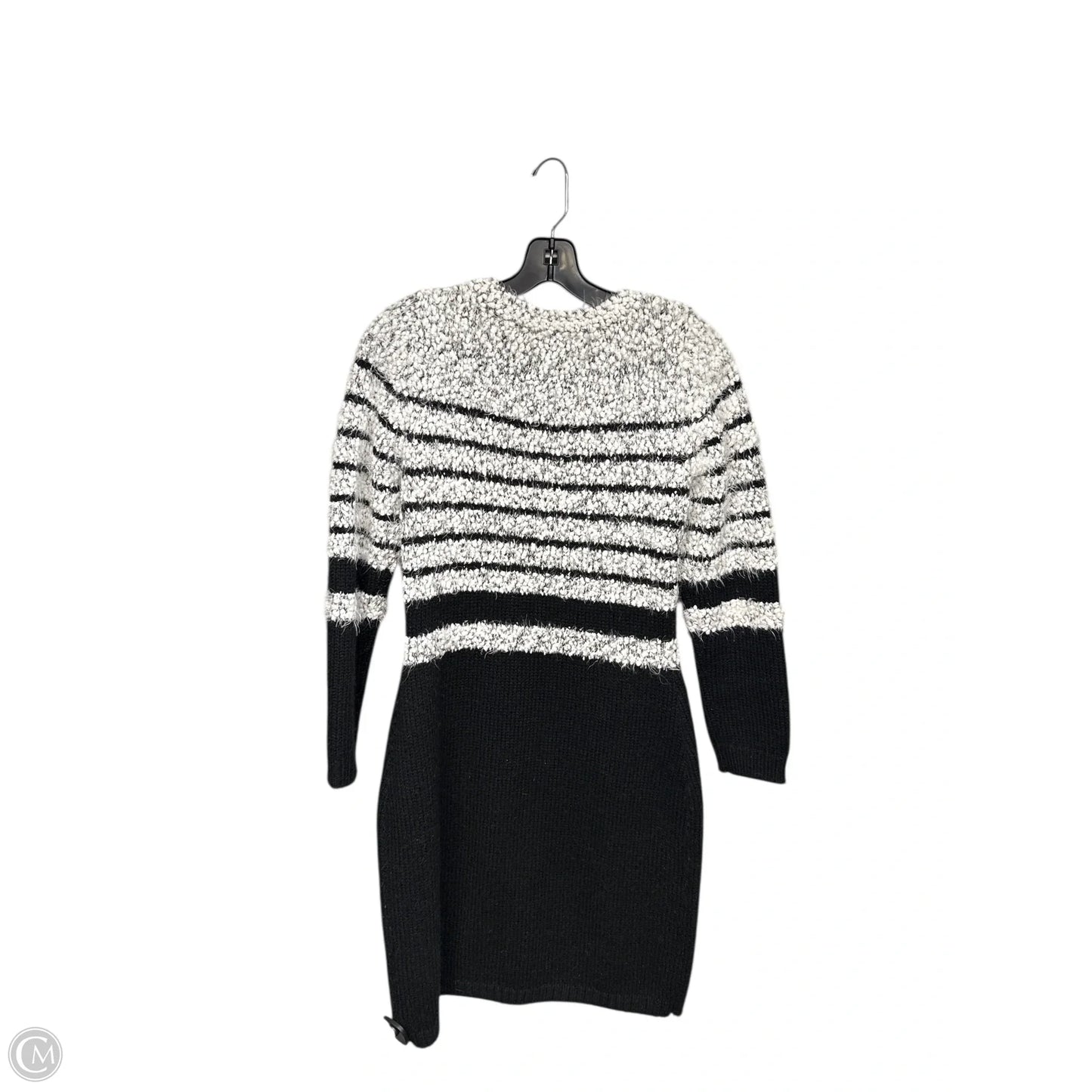 Dress Sweater By Calvin Klein In Black & White, Size: M
