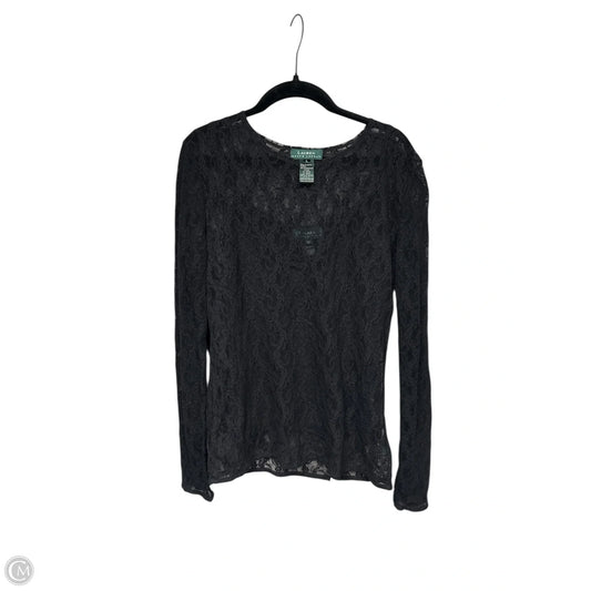 Top Long Sleeve By Lauren By Ralph Lauren In Black, Size: L