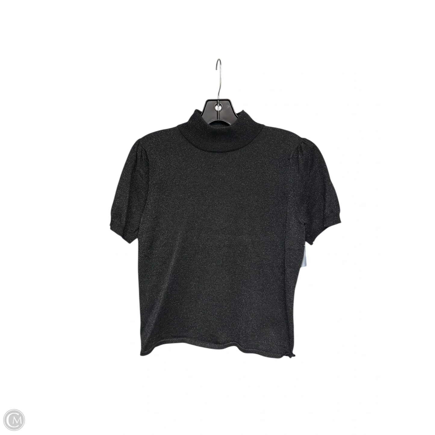 Top Short Sleeve By Grace Elements In Black, Size: L