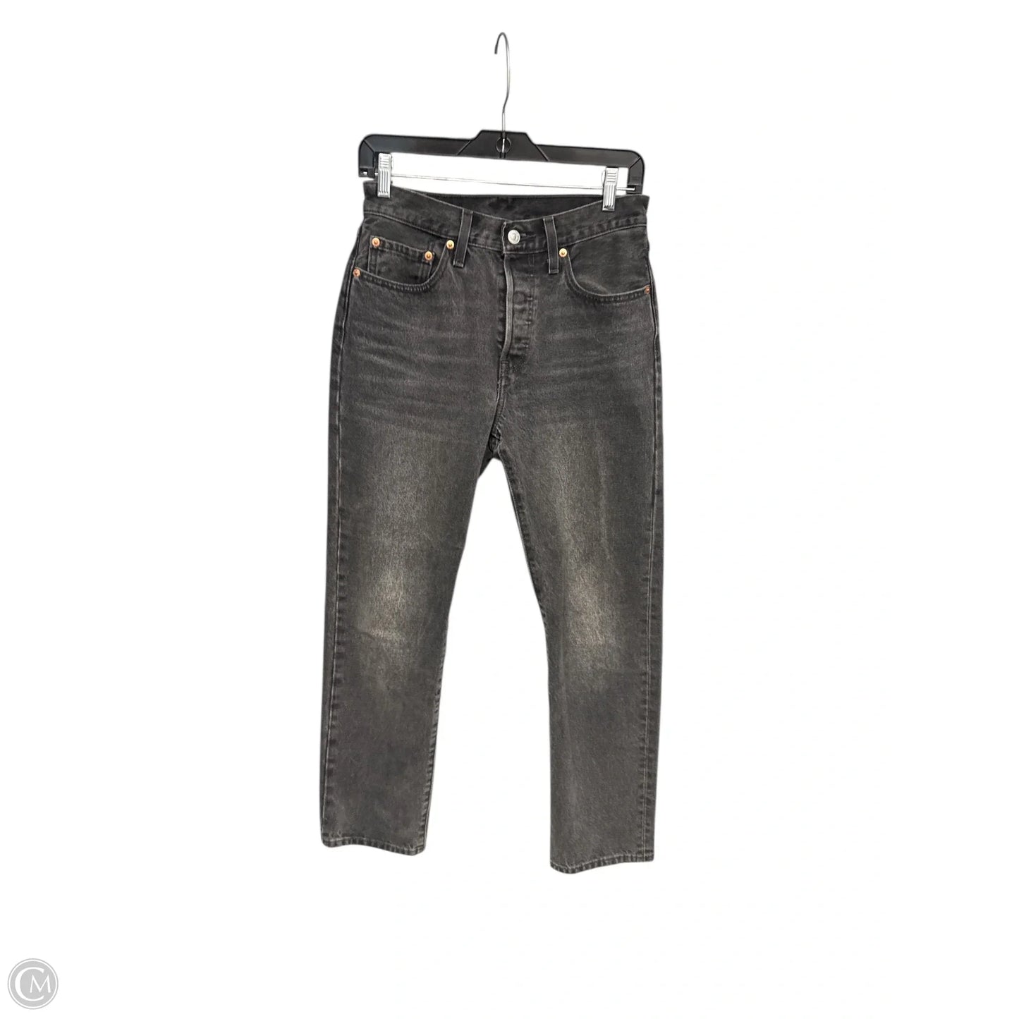 Jeans Straight By Levis In Black Denim, Size: S
