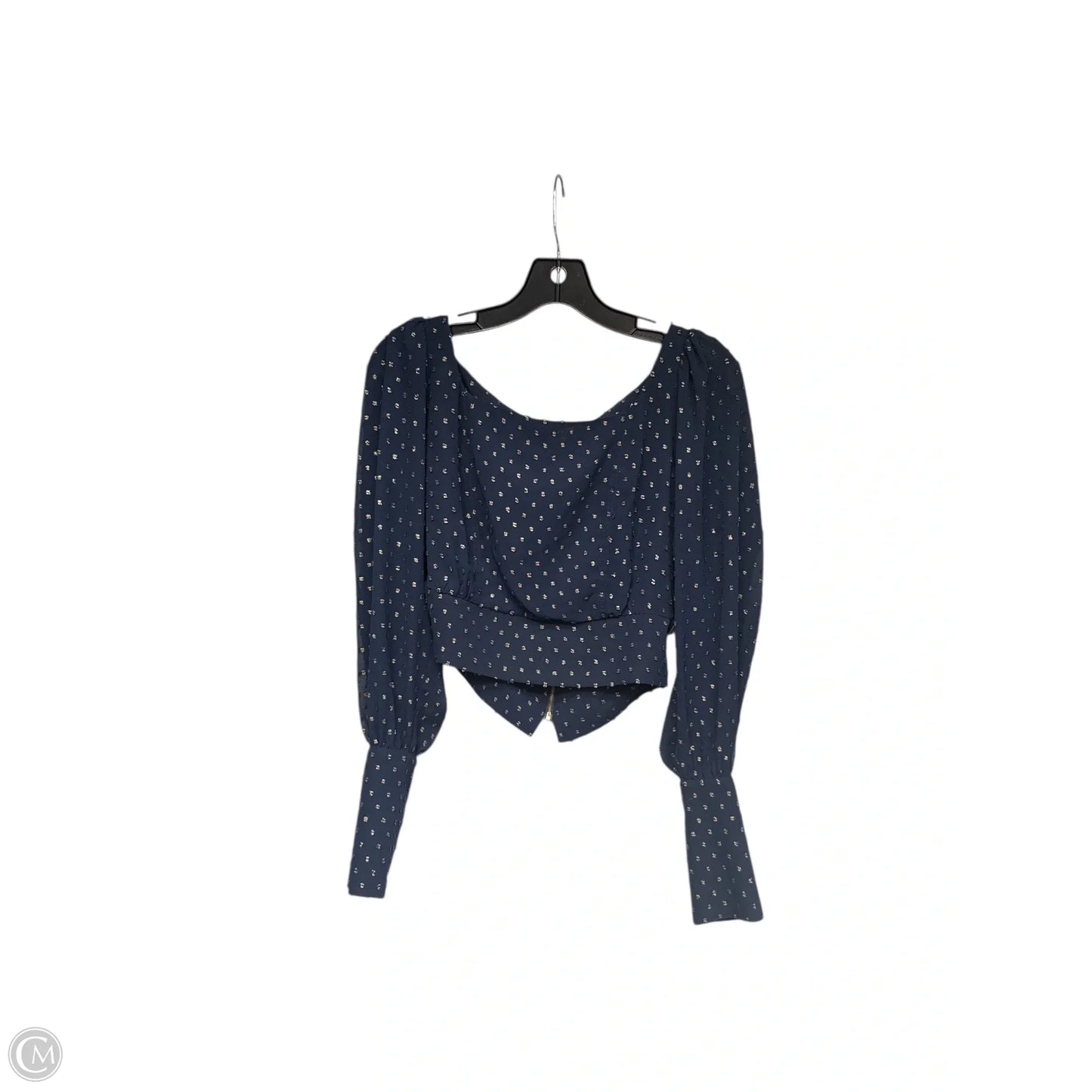 Blouse Long Sleeve By Cmc In Blue & Gold, Size: S