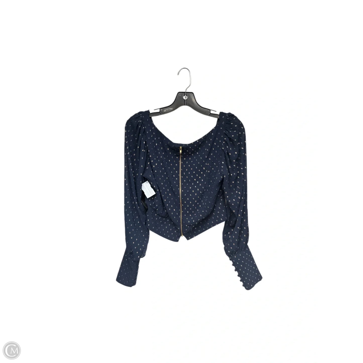 Blouse Long Sleeve By Cmc In Blue & Gold, Size: S