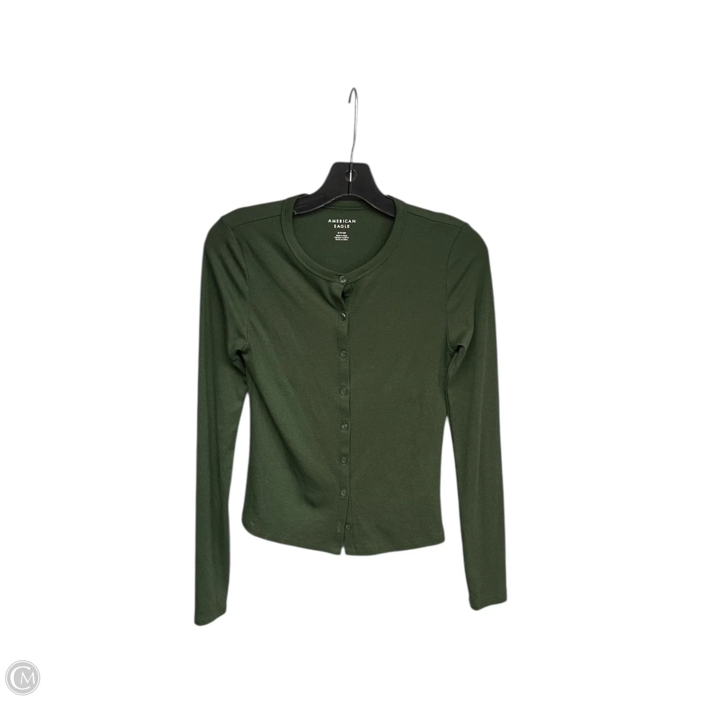 Top Long Sleeve Basic By American Eagle In Green, Size: S