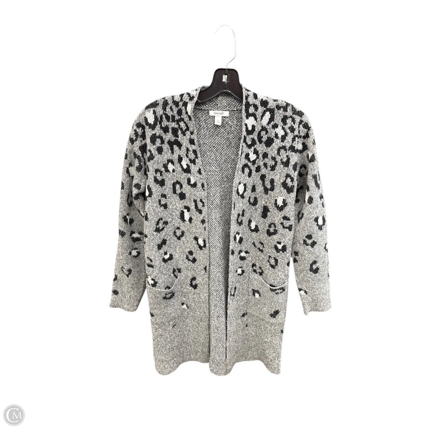 Sweater Cardigan By Nine West In Animal Print, Size: Xs