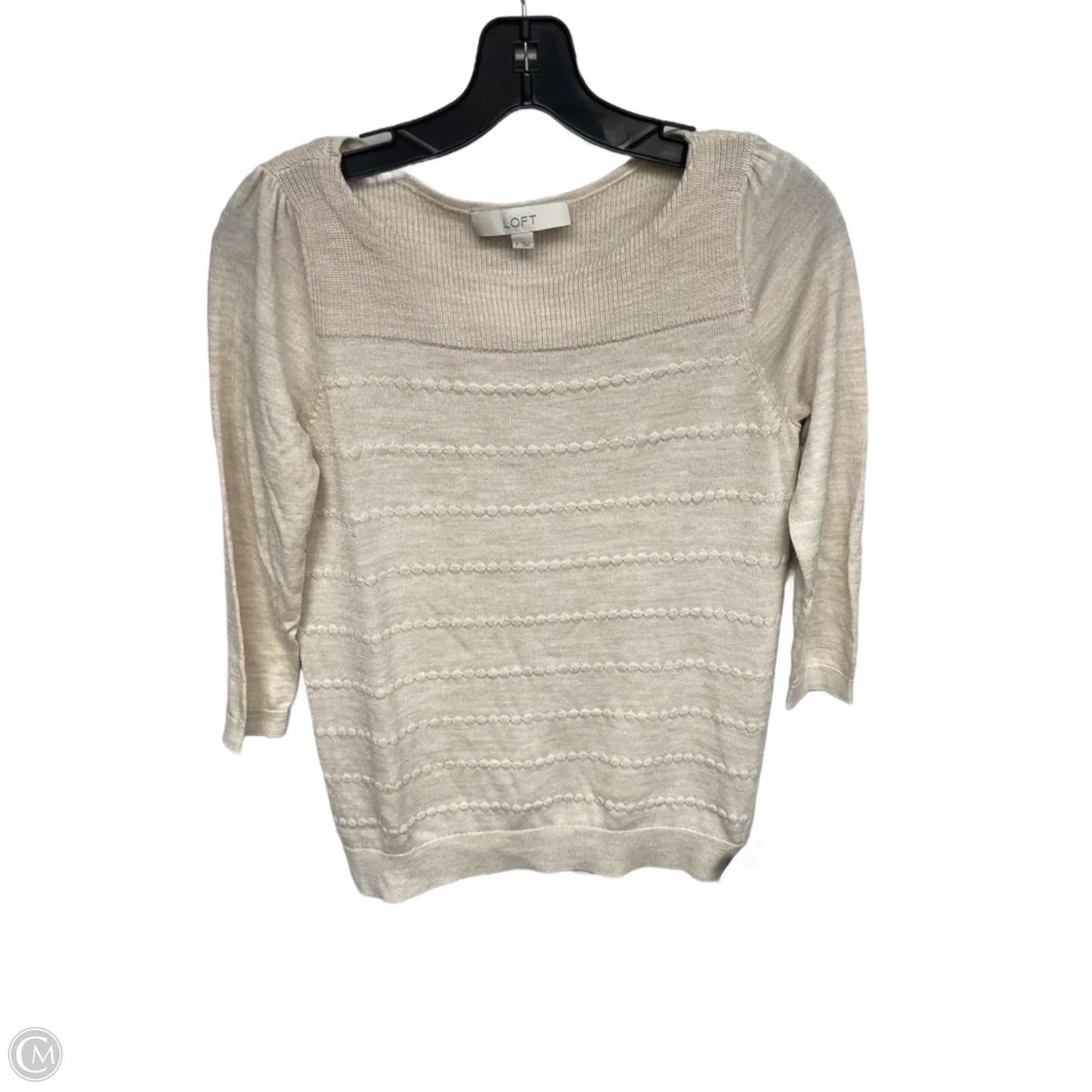 Top 3/4 Sleeve By Loft In Tan, Size: S