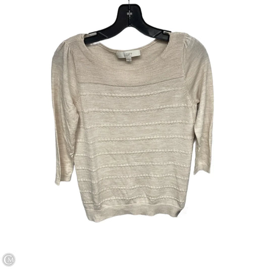 Top 3/4 Sleeve By Loft In Tan, Size: S