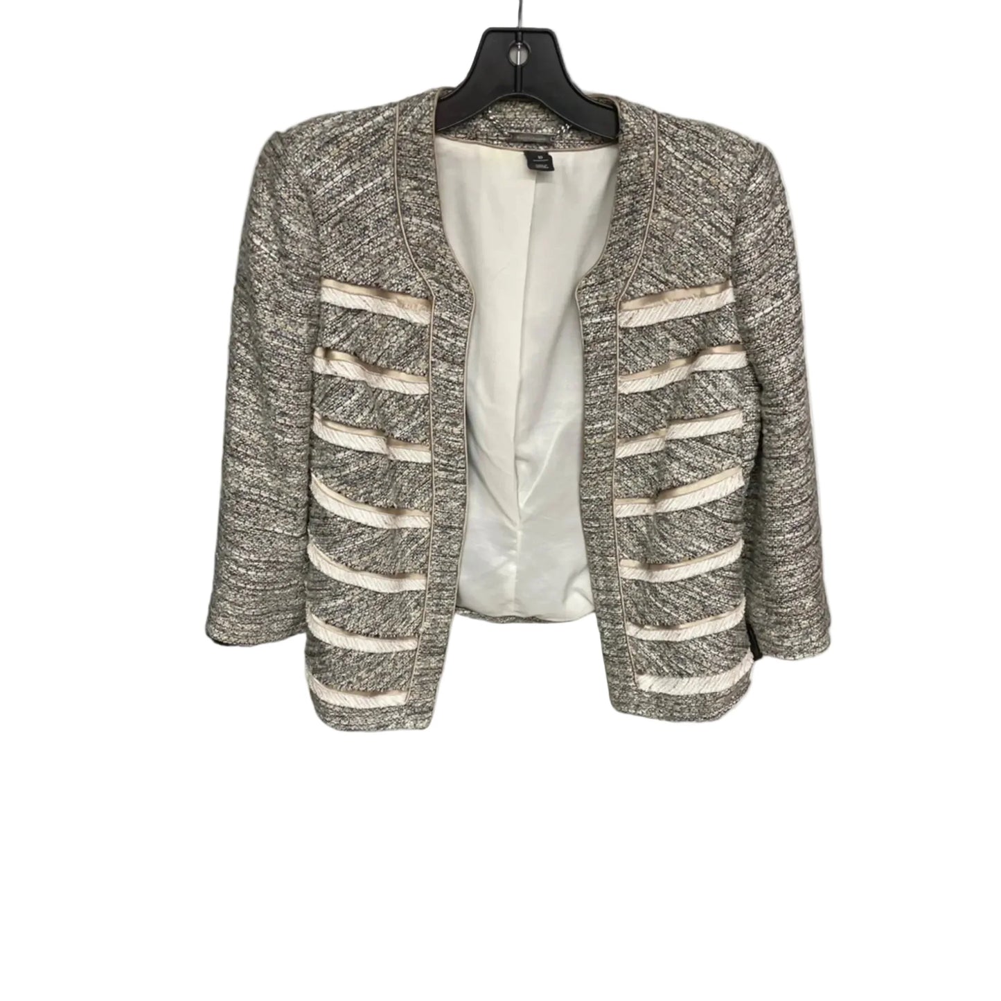 Blazer By White House Black Market In Cream & Grey, Size: 10