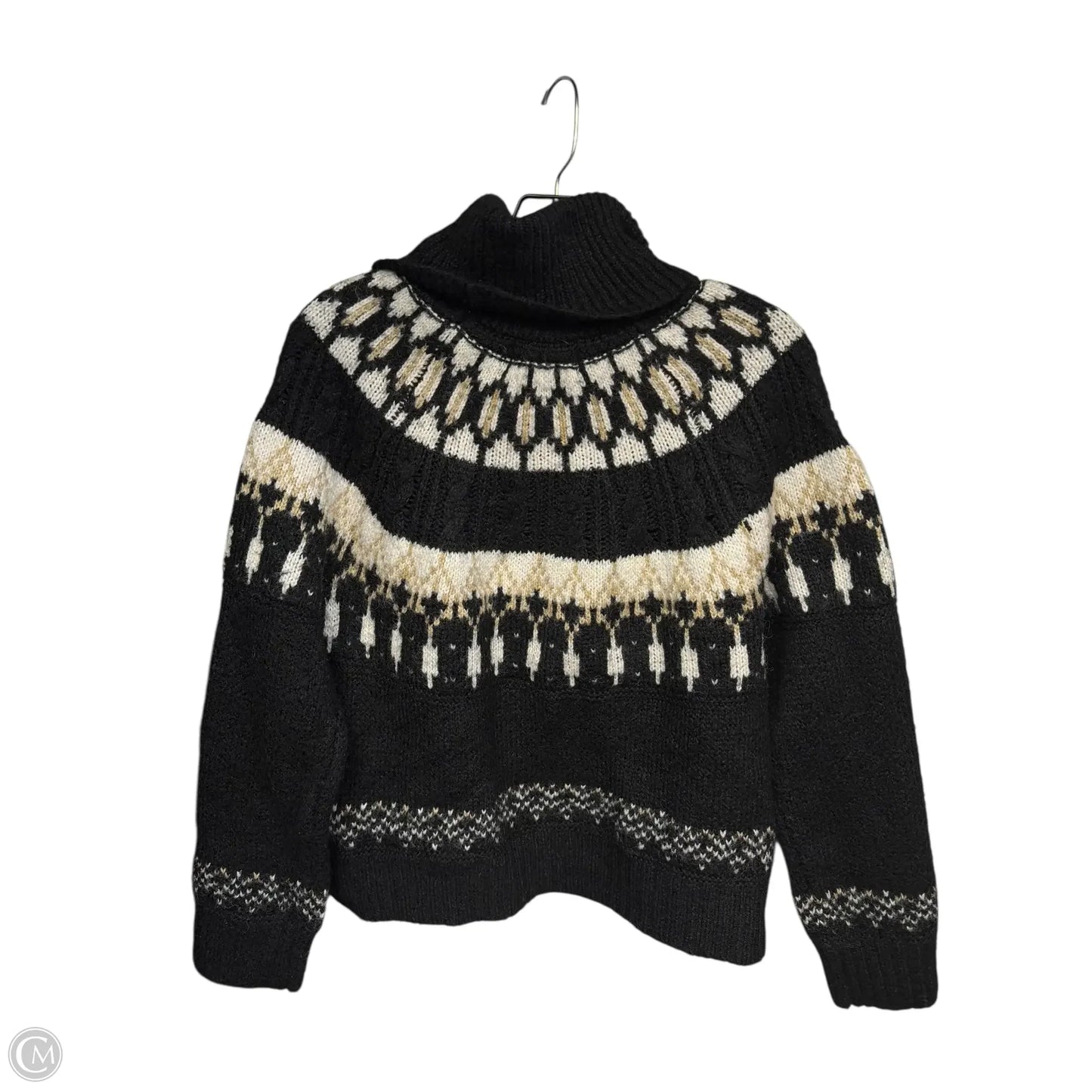 Sweater By Old Navy In Black & Tan, Size: M