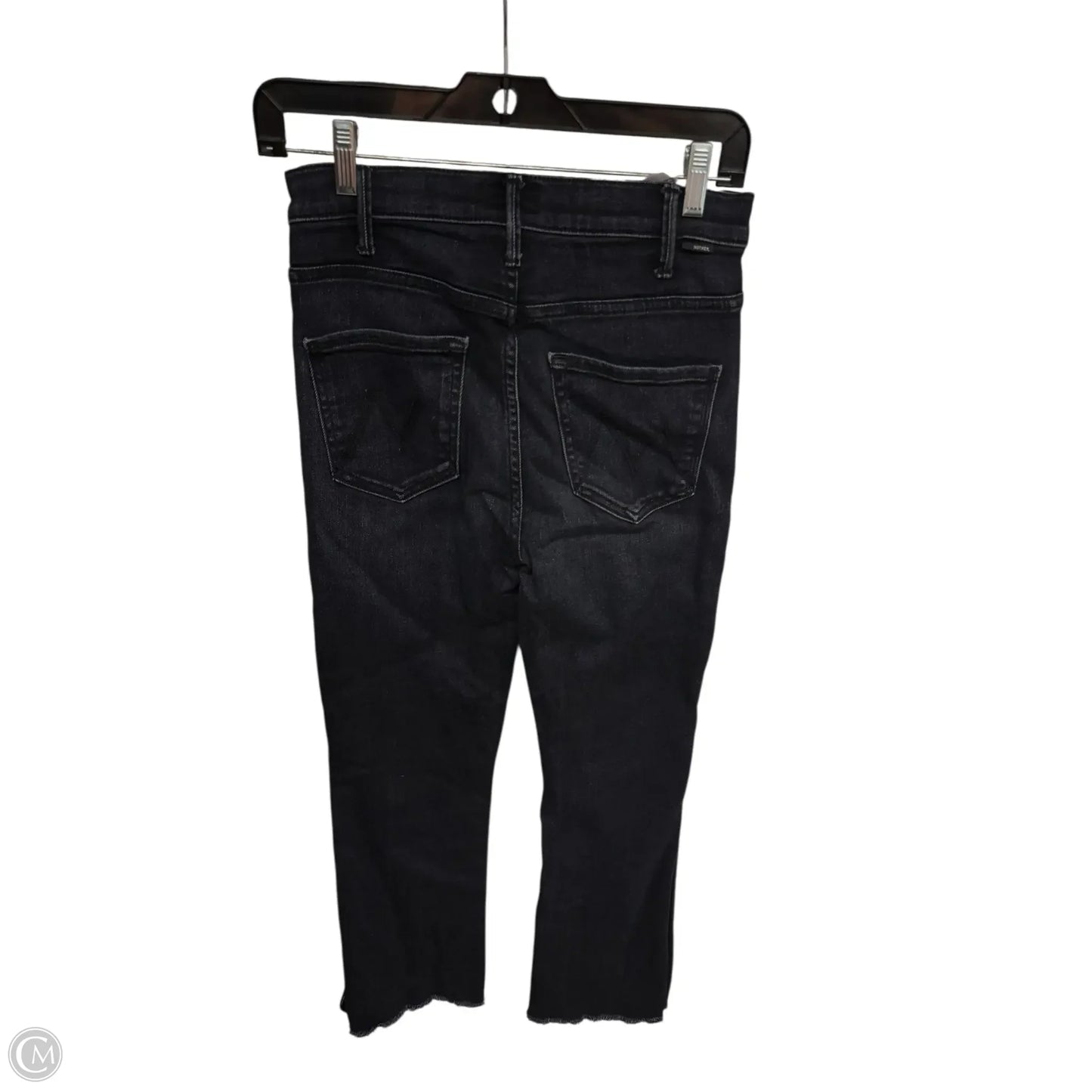 Jeans Straight By Mother In Black Denim, Size: 4