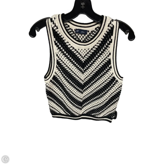 Vest Sweater By Gap In Black & Cream, Size: S