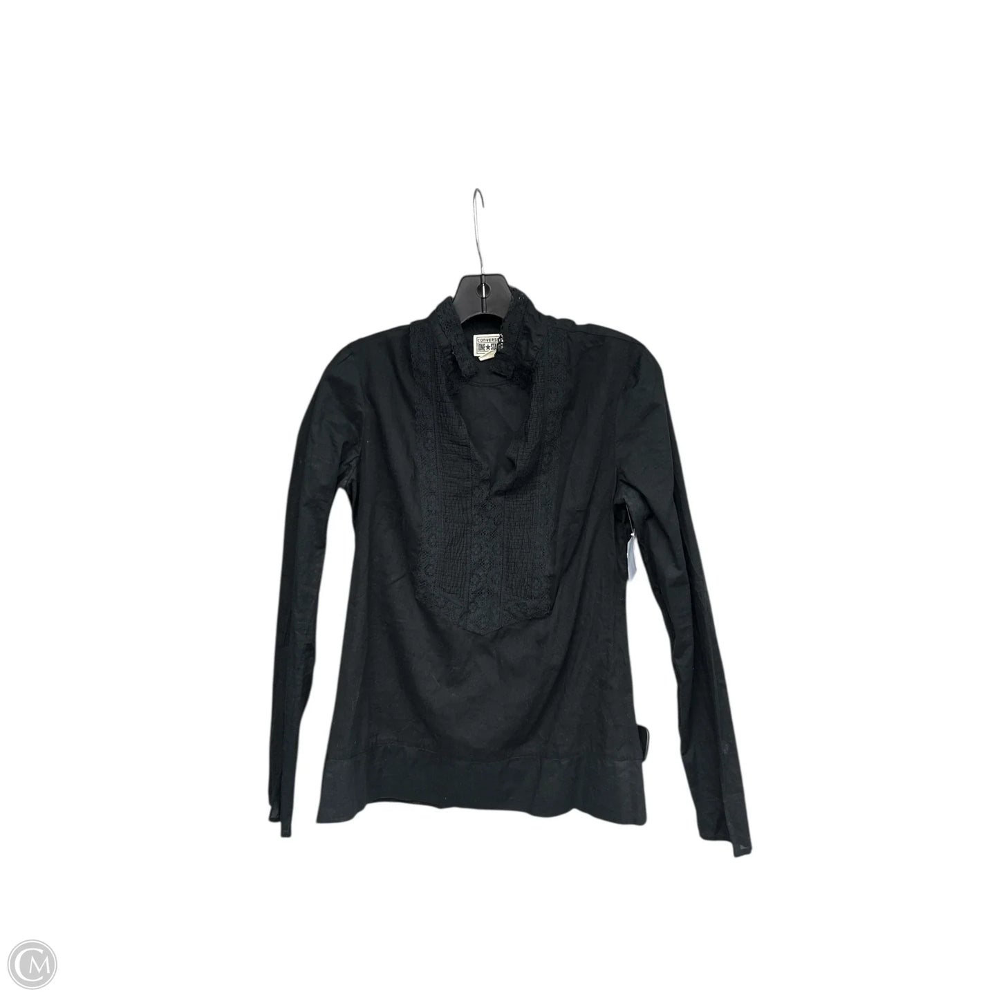 Top Long Sleeve By Converse In Black, Size: S
