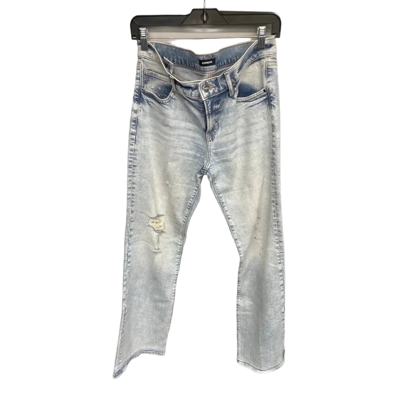 Jeans Flared By Express In Blue Denim, Size: 6