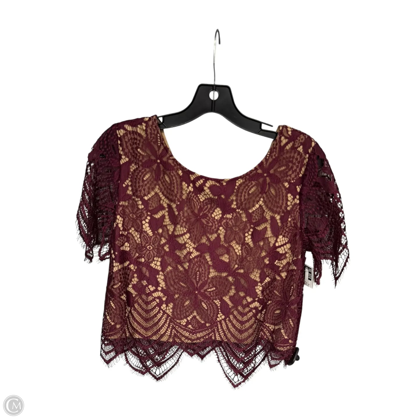 Top Short Sleeve By Express In Maroon, Size: M