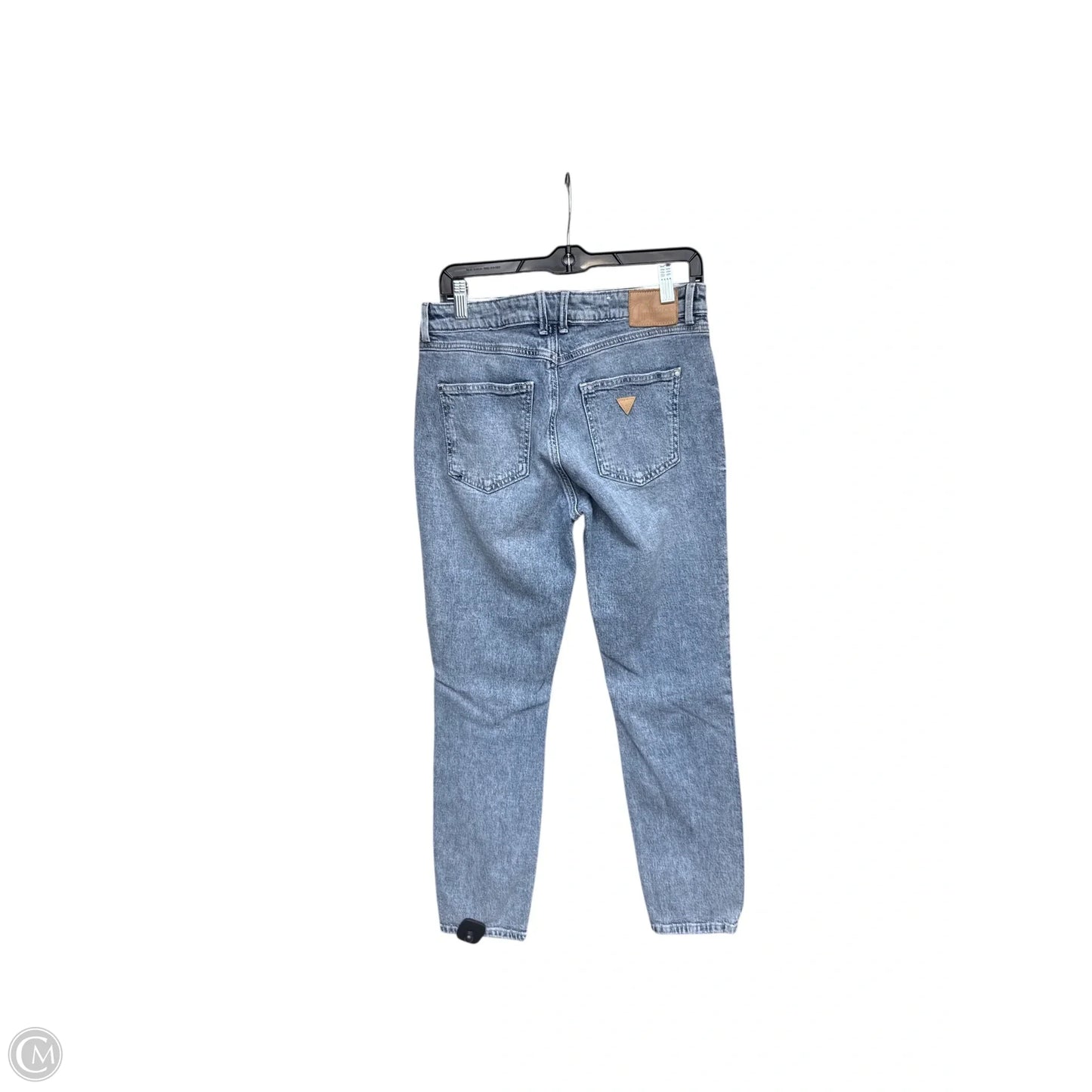 Jeans Skinny By Guess In Blue Denim, Size: 12