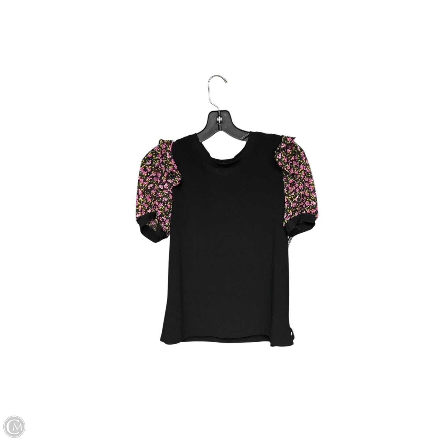 Top Short Sleeve By Cece In Black & Pink, Size: Xs
