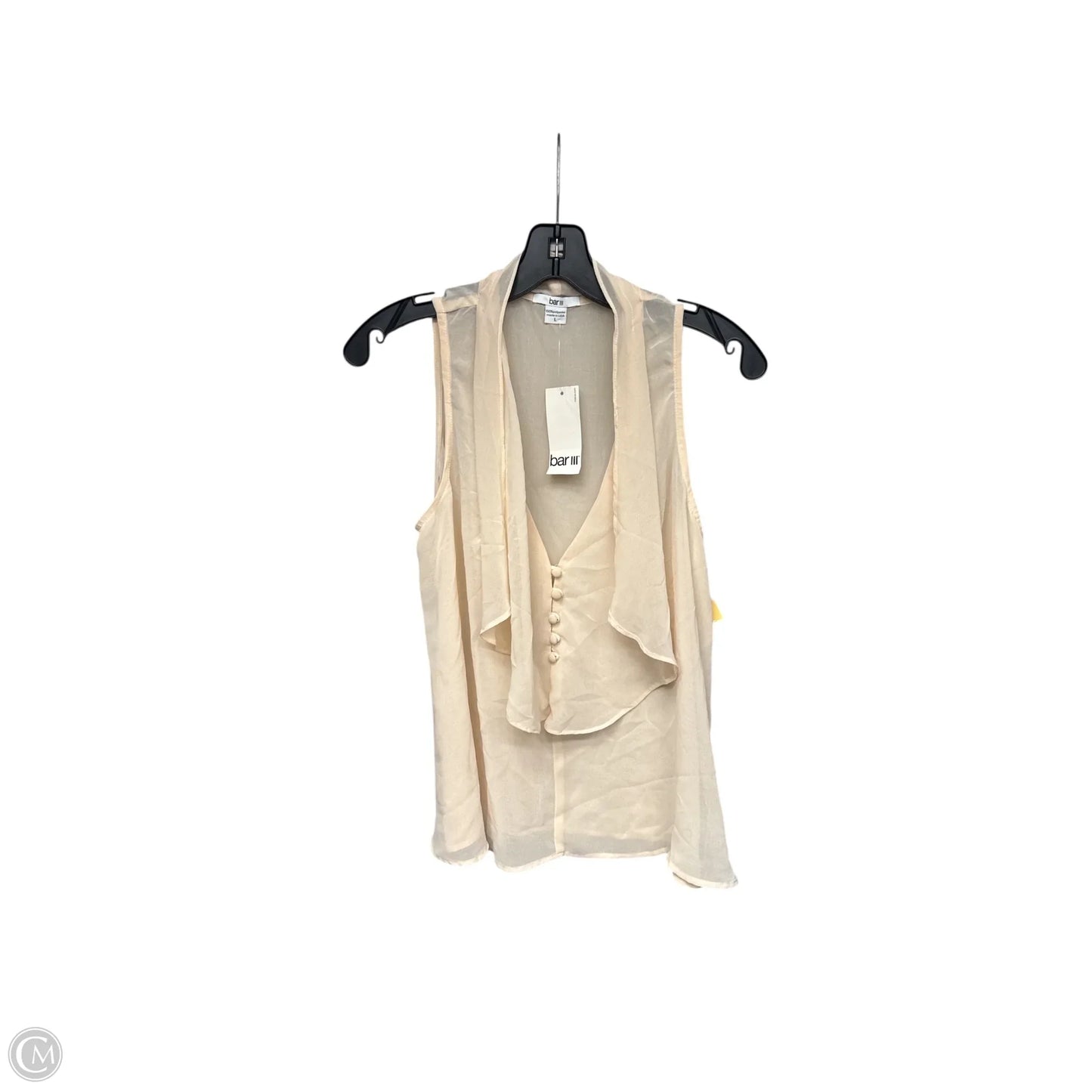 Top Sleeveless By Bar Iii In Cream, Size: L
