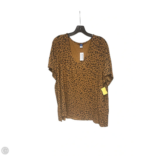 Top Short Sleeve By Old Navy In Leopard Print, Size: Xxl